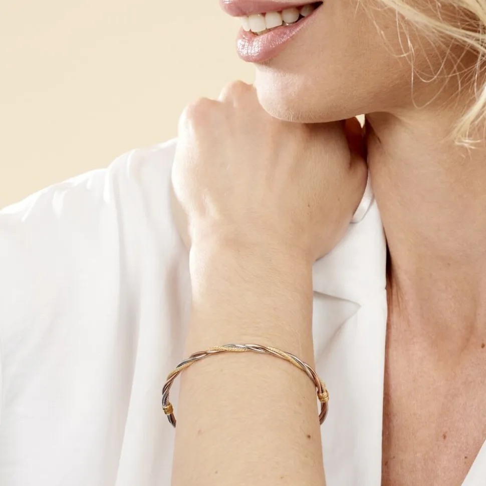 Bracelet Jonc Anaisaae Torsade Or Tricolore