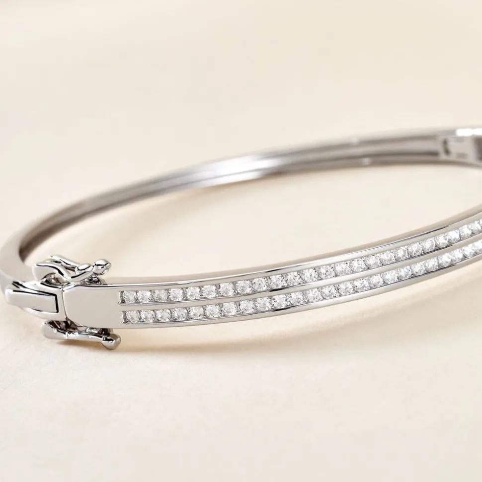 Bracelet Jonc Carinne Argent Blanc Oxyde De Zirconium