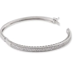Bracelet Jonc Clélya Argent Blanc Oxyde De Zirconium