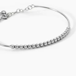 Bracelet Jonc Coralia Argent Blanc