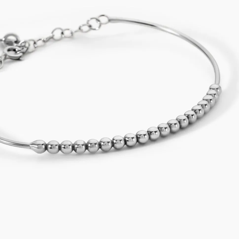 Bracelet Jonc Coralia Argent Blanc