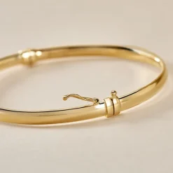 Bracelet Jonc Cynthia Fil Plat Lisse Or Jaune