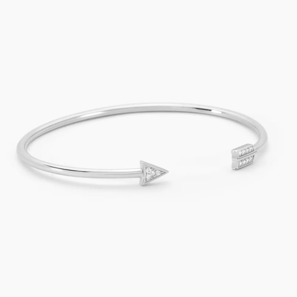 Bracelet Jonc Danae Argent Blanc Oxyde De Zirconium
