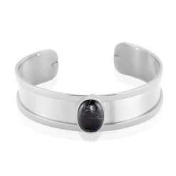 Bracelet Jonc Eline Acier Blanc Pierre De Synthese|IMAGINE