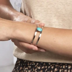 Bracelet Jonc Eline Acier Blanc Pierre De Synthese|IMAGINE Clearance