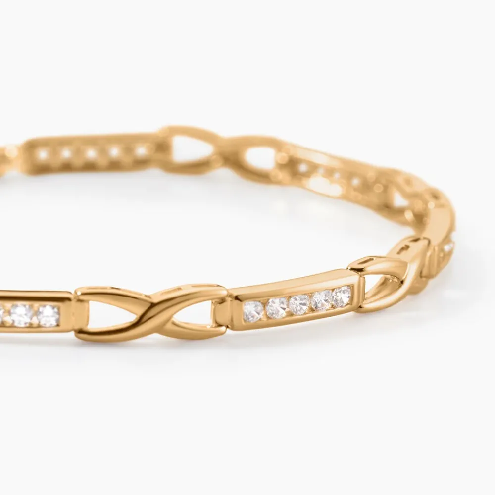 Bracelet Jonc Epiphanieae Plaqué Or Jaune Oxyde De Zirconium|Marc Orian New