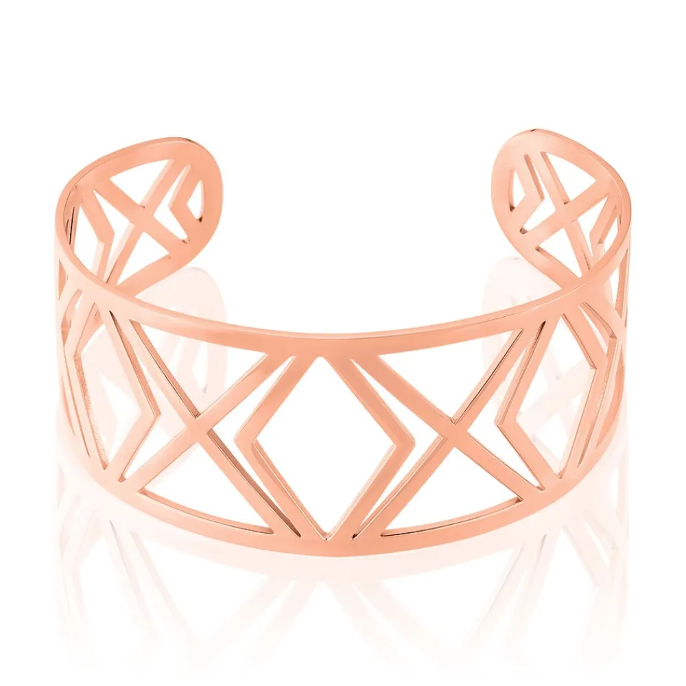 Bracelet Jonc Graphik Line Acier Blanc|Marc Orian Clearance