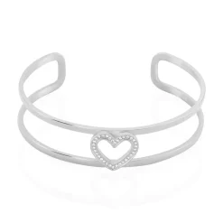 Bracelet Jonc Agnes Acier Blanc Cristal|IMAGINE Outlet