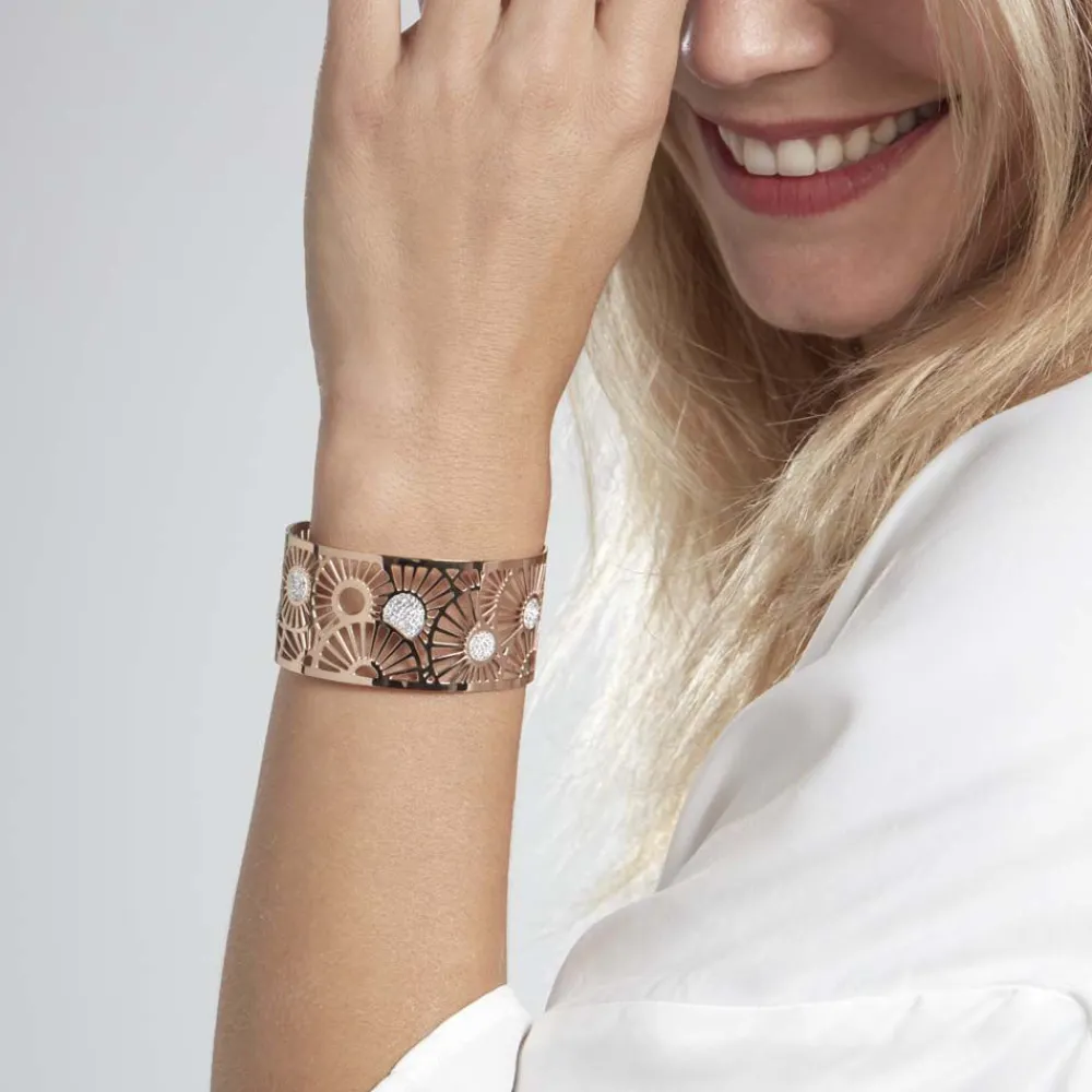 Bracelet Jonc Florette Strass Acier Rose Strass|IMAGINE Discount
