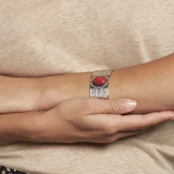Bracelet Jonc Segolene Acier Blanc Pierre De Synthese|IMAGINE New