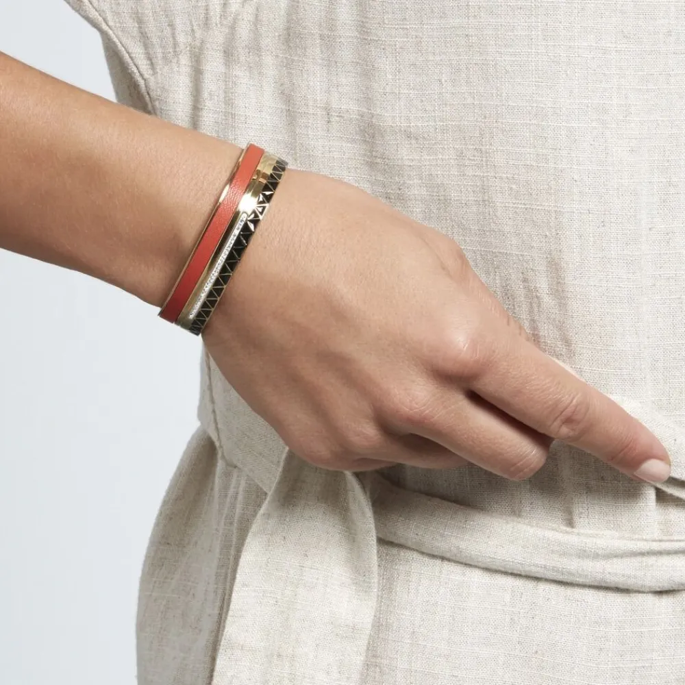 Bracelet Jonc Victoriano Acier Jaune Strass|IMAGINE