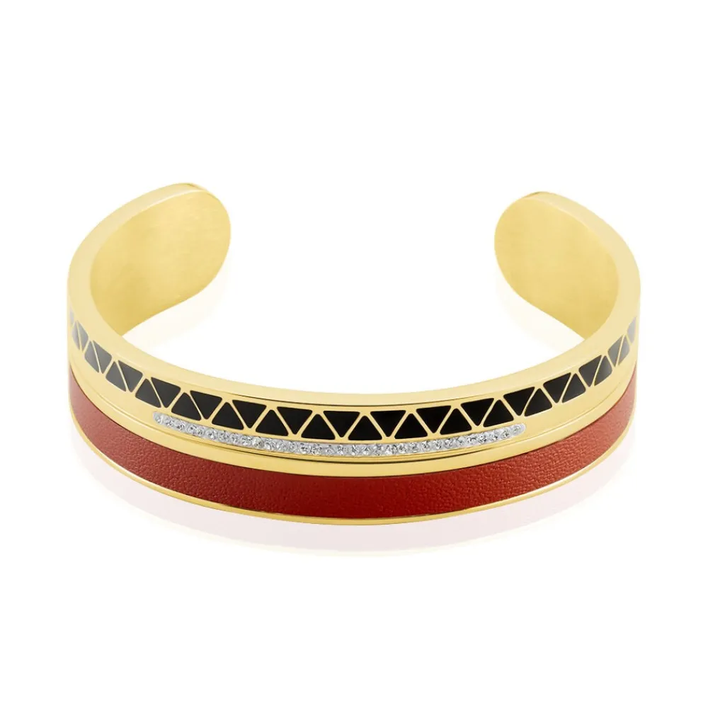 Bracelet Jonc Victoriano Acier Jaune Strass|IMAGINE