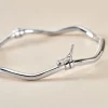 Bracelet Jonc Jennie Ondule Or Blanc