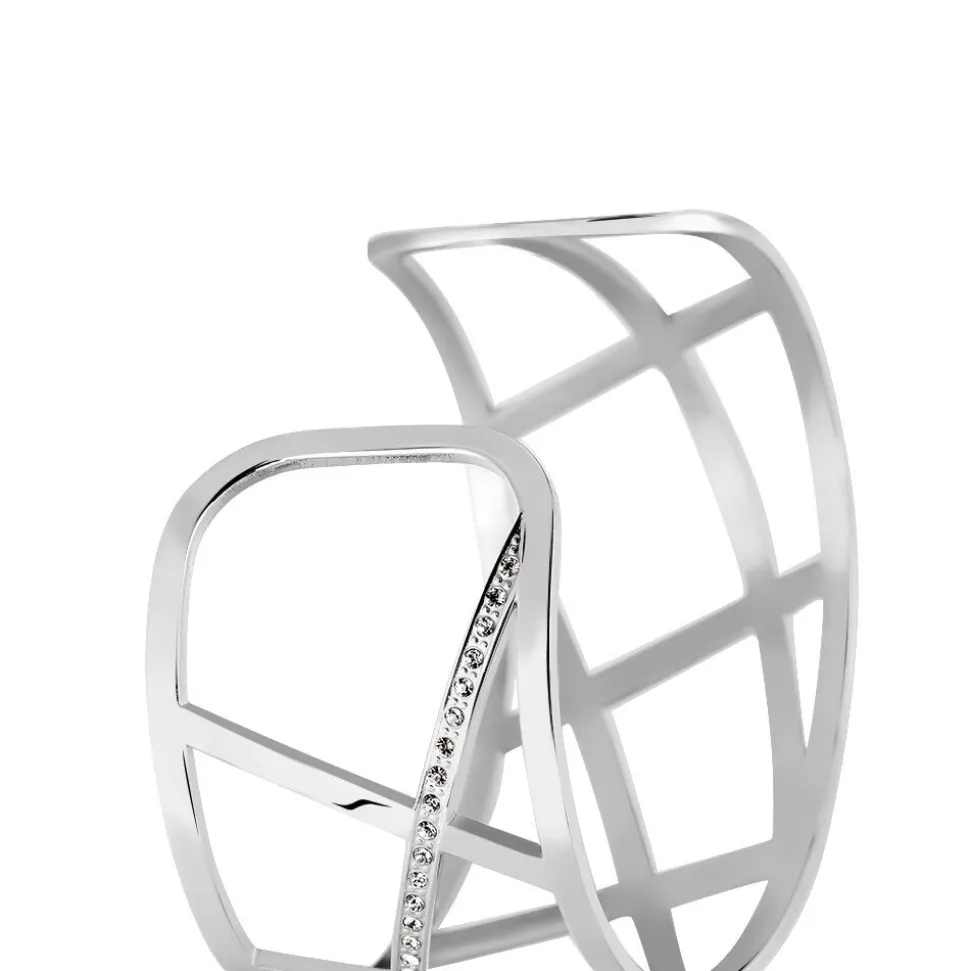 Bracelet Jonc Melodi Acier Blanc Strass