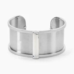 Bracelet Jonc Melvyna Acier Blanc Pierre De Synthese