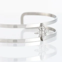 Bracelet Jonc Melyane Acier Blanc Strass