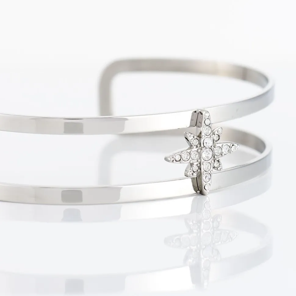 Bracelet Jonc Melyane Acier Blanc Strass