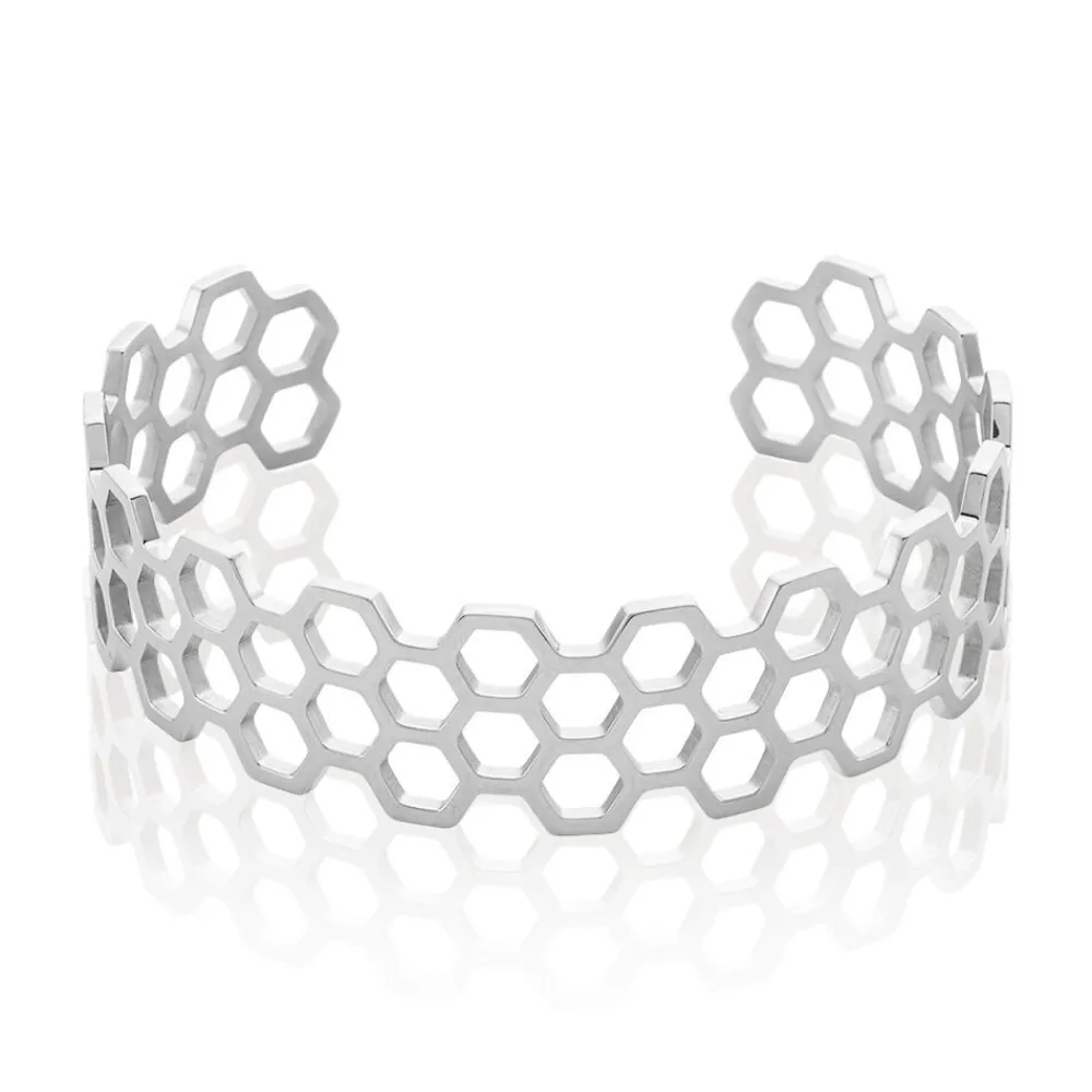 Bracelet Jonc Ouvert Acier Blanc Buglose|IMAGINE Outlet