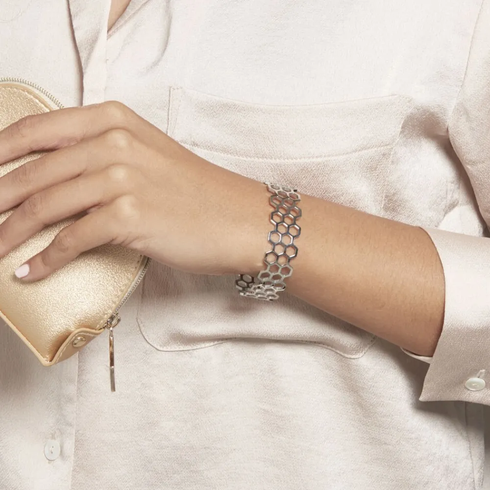 Bracelet Jonc Ouvert Acier Blanc Buglose|IMAGINE Outlet