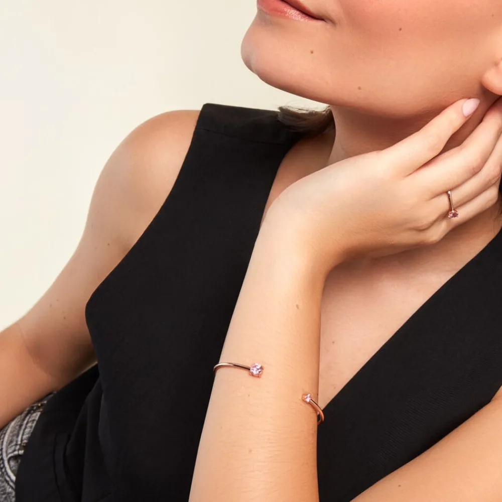 Bracelet Jonc Rio Argent Rose Oxyde De Zirconium|Marc Orian Online