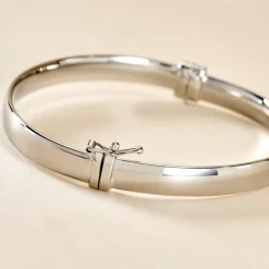 Bracelet Jonc Thaira Argent Blanc