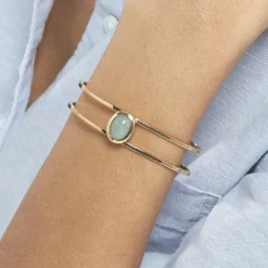 Bracelet Jonc Veina Plaqué Or Jaune Aventurine|Marc Orian Hot