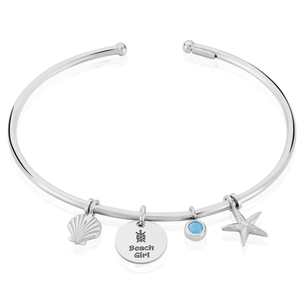 Bracelet Jonc Zerane Argent Blanc Oxyde De Zirconium