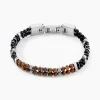 Bracelet Acier Blanc Agate Oeil De Tigre|JOURDAN Hot