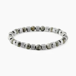 Bracelet Jourdan Acier Blanc Jaspe Africain