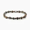 Bracelet Jourdan Acier Blanc Pierre De Synthese Bronzite