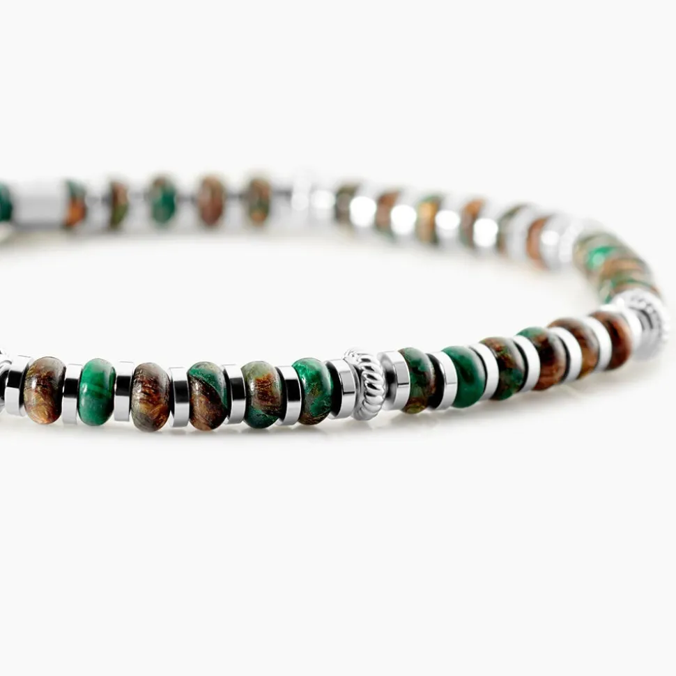 Bracelet Jourdan Acier Blanc Jaspe Africain