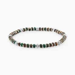 Bracelet Jourdan Acier Blanc Jaspe Africain