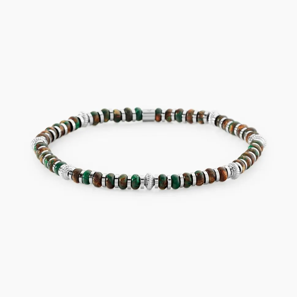 Bracelet Jourdan Acier Blanc Jaspe Africain