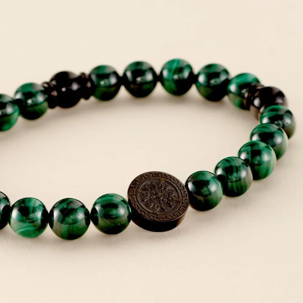 Bracelet Jourdan Acier Noir Malachite