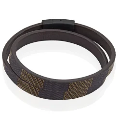 Bracelet Jourdan Chicago Cuir Noir Et Marron