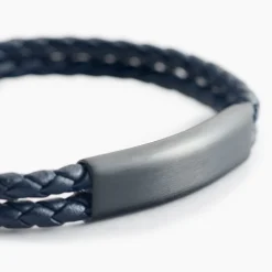 Bracelet Jourdan Come Cuir Bleu