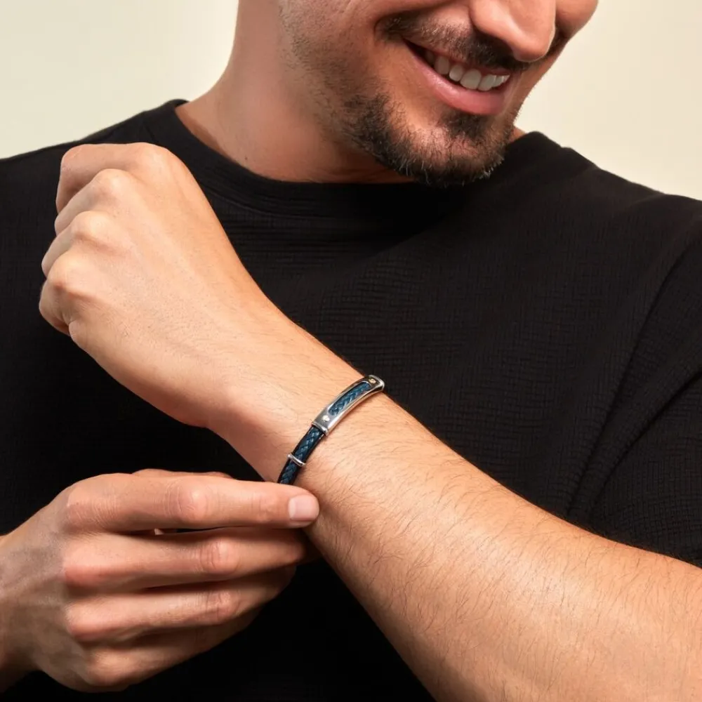 Bracelet Cuir Bleu|JOURDAN