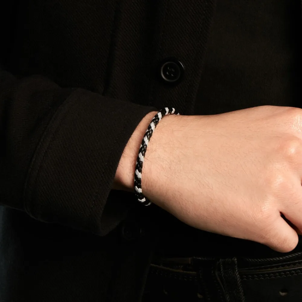 Bracelet Cuir De Vache Bicolore|JOURDAN