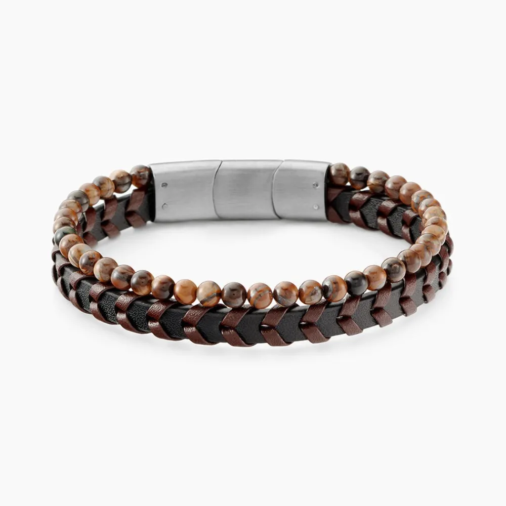 Bracelet Cuir De Vache Oeil De Tigre|JOURDAN