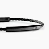 Bracelet Cuir De Vache Noir Diamant Synthétique|JOURDAN Sale