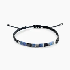 Bracelet Jahan Acier Argenté Lapis Lazuli Agate|JOURDAN Clearance