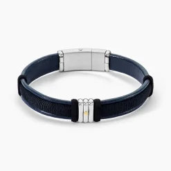 Bracelet Jourdan Orso Cuir Bleu