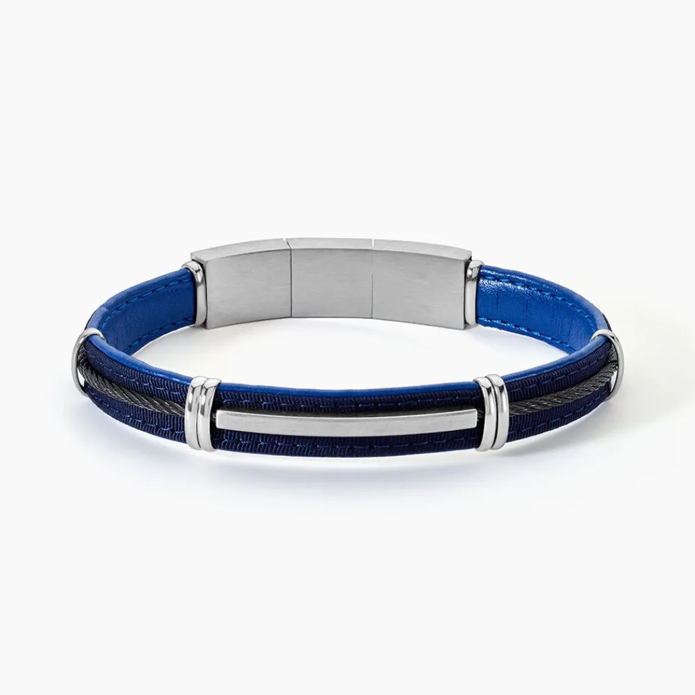 Bracelet Otto Cuir Bleu|JOURDAN Outlet