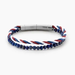 Bracelet Renatus Acier Argenté Lapis Lazuli|JOURDAN Sale