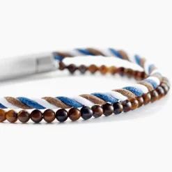 Bracelet Renatus Acier Argenté Oeil De Tigre|JOURDAN Best