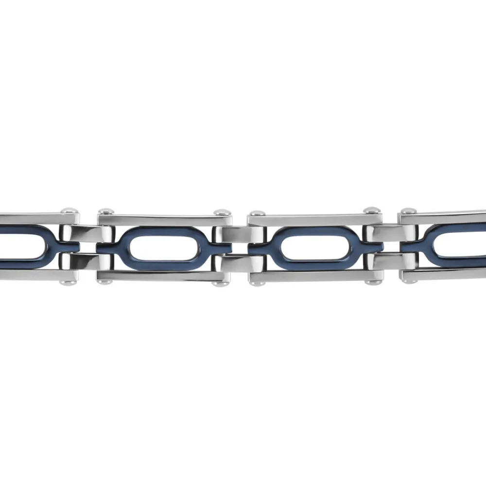 Bracelet Wild Acier Blanc Et Bleu|JOURDAN Discount
