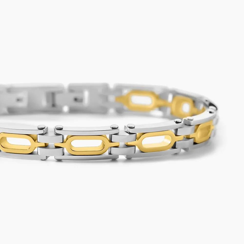 Bracelet Wild Acier Blanc Et Jaune|JOURDAN Online