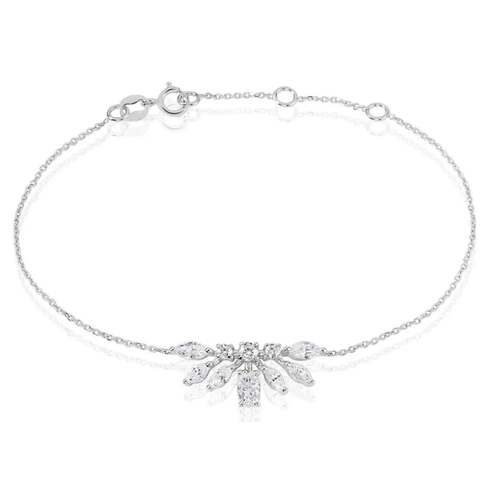 Bracelet Kaelle Or Blanc Oxyde De Zirconium|Marc Orian Hot
