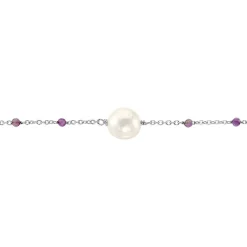 Bracelet Kerri Argent Blanc Perle De Culture Améthyste|Marc Orian New