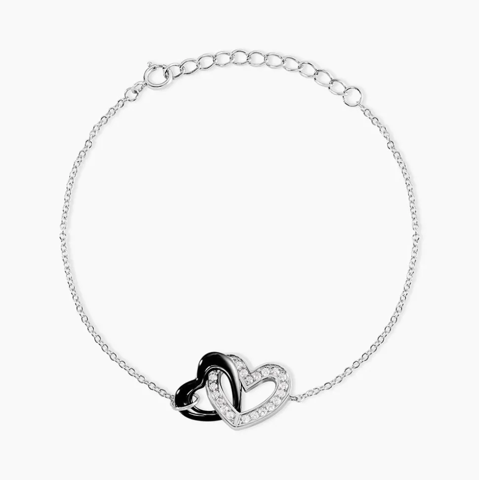 Bracelet Lineth Argent Blanc Céramique Oxyde De Zirconium